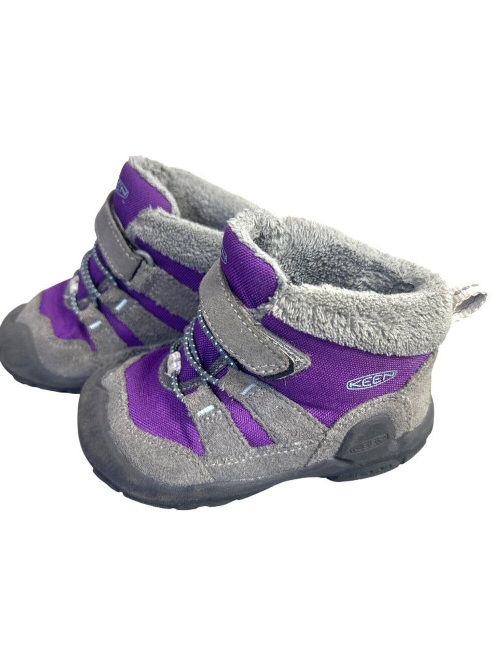 KEEN Knotch Chukka Toddler 7 Winter Boots Purple Gray Insulated Suede Outdoor